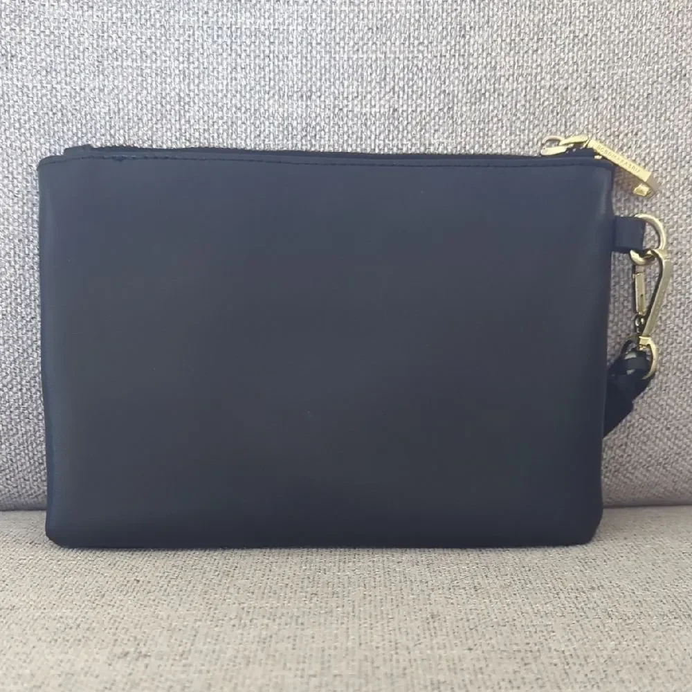 BCBGMaxAzria Black and Gold Wristlet Clutch